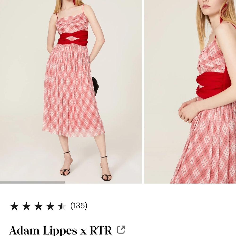 Adam Lippes Pink Plaid Dress